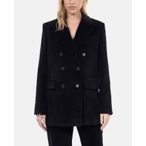 The Kooples NEW Women's Black Corduroy‎ Double Breasted Blazer Jacket FR 40/US L